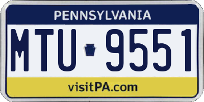 PA license plate MTU9551