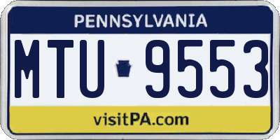 PA license plate MTU9553