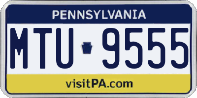 PA license plate MTU9555