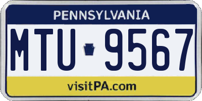 PA license plate MTU9567