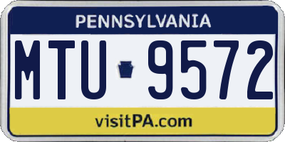 PA license plate MTU9572