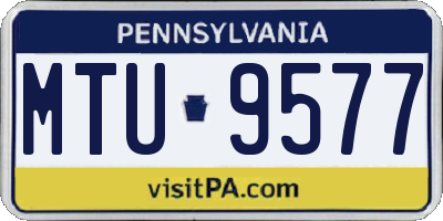 PA license plate MTU9577