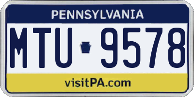 PA license plate MTU9578