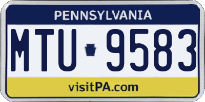 PA license plate MTU9583