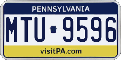 PA license plate MTU9596