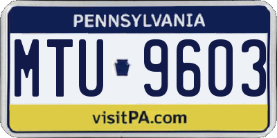 PA license plate MTU9603
