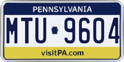 PA license plate MTU9604