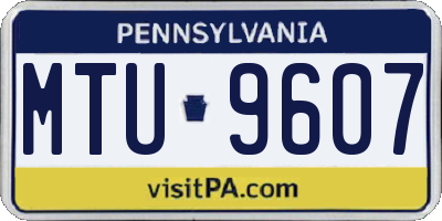 PA license plate MTU9607