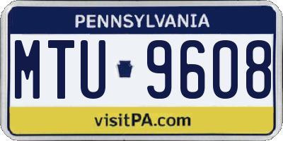 PA license plate MTU9608