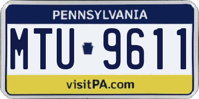 PA license plate MTU9611