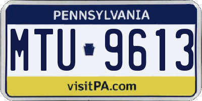 PA license plate MTU9613