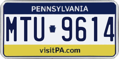 PA license plate MTU9614