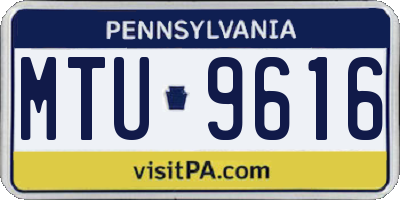 PA license plate MTU9616