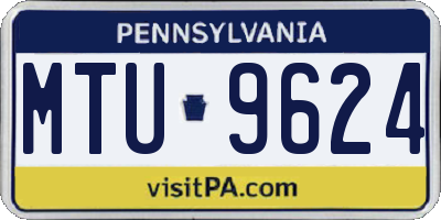 PA license plate MTU9624