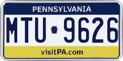 PA license plate MTU9626
