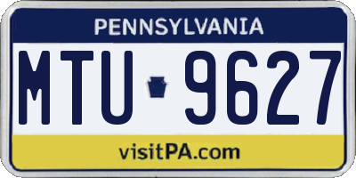 PA license plate MTU9627