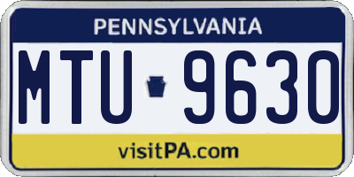 PA license plate MTU9630