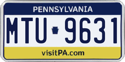 PA license plate MTU9631