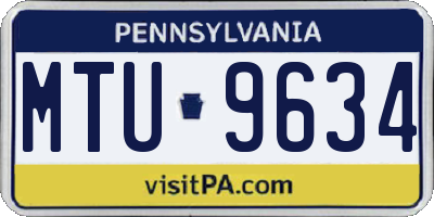 PA license plate MTU9634