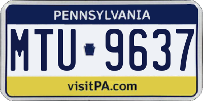 PA license plate MTU9637