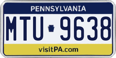 PA license plate MTU9638