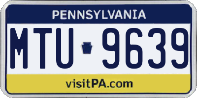 PA license plate MTU9639