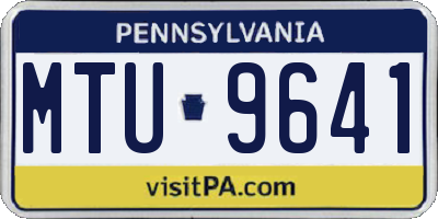 PA license plate MTU9641