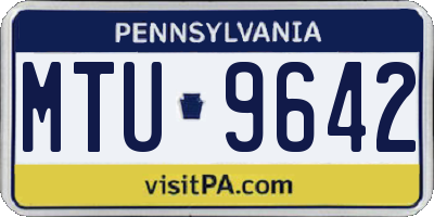 PA license plate MTU9642