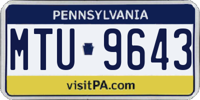 PA license plate MTU9643