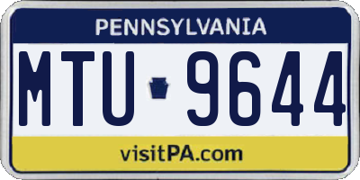 PA license plate MTU9644