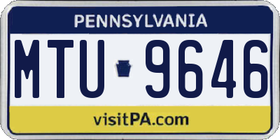 PA license plate MTU9646