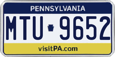 PA license plate MTU9652
