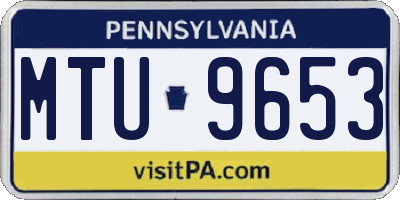 PA license plate MTU9653