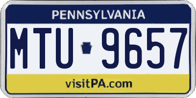 PA license plate MTU9657