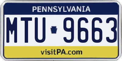 PA license plate MTU9663
