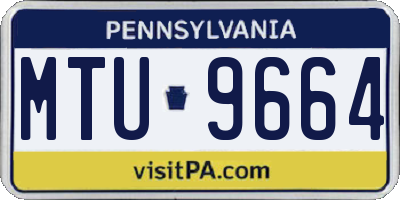 PA license plate MTU9664