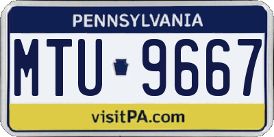 PA license plate MTU9667