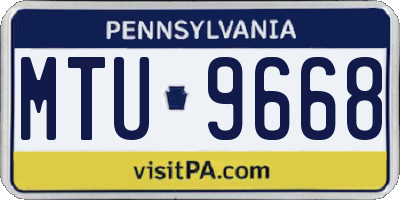 PA license plate MTU9668