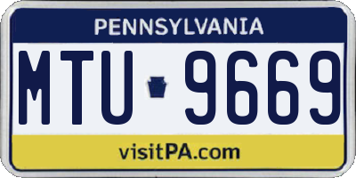 PA license plate MTU9669