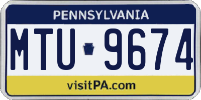 PA license plate MTU9674