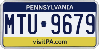 PA license plate MTU9679