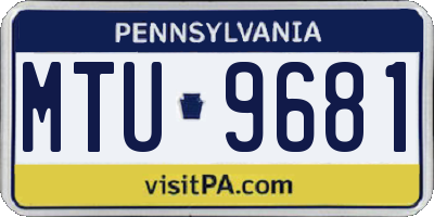 PA license plate MTU9681
