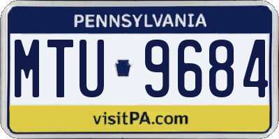 PA license plate MTU9684