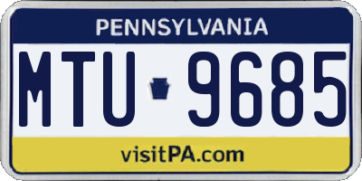 PA license plate MTU9685