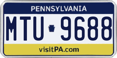 PA license plate MTU9688
