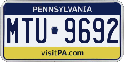 PA license plate MTU9692