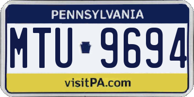 PA license plate MTU9694