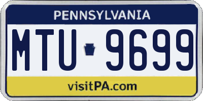 PA license plate MTU9699