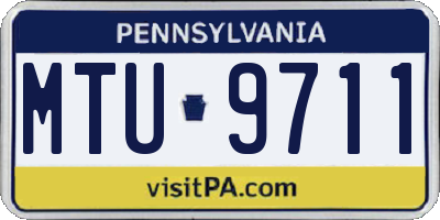 PA license plate MTU9711