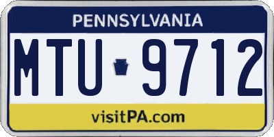 PA license plate MTU9712